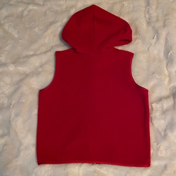 Old Navy Red Fleece Hoodie Vest Child Size 6 - Picture 7 of 9